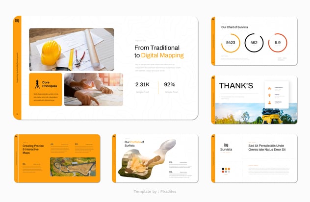 土地测量与数字制图keynote模板 - 顶尖PPT