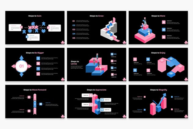 步骤流程信息图形模板展示Keynote模板 - 顶尖PPT