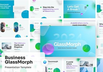 透明玻璃质感商业风格keynote模板 - 顶尖PPT