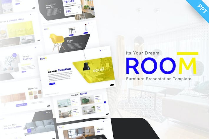 室内设计家具家居配套设计PPT模板 - 顶尖PPT