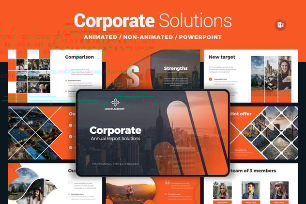 企业年报解决方案信息图表世界各国地图PPT模板 - 顶尖PPT