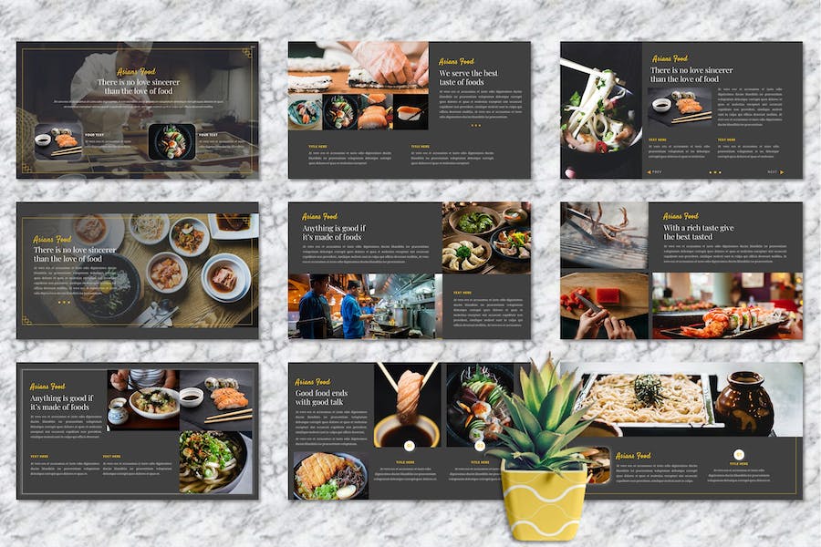 亚洲美食食品饮料推介宣传PPT模板 - 顶尖PPT