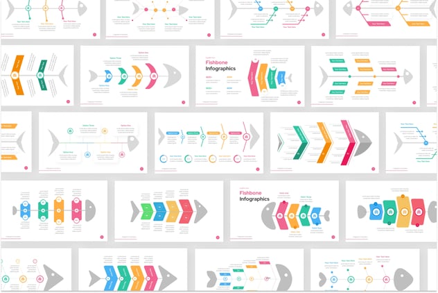 鱼骨信息图形PPT模板 - 顶尖PPT