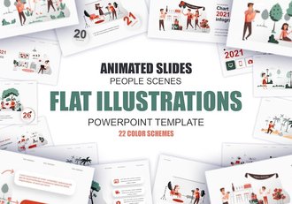 欧美摄影旅拍插画高级PPT模板 - 顶尖PPT