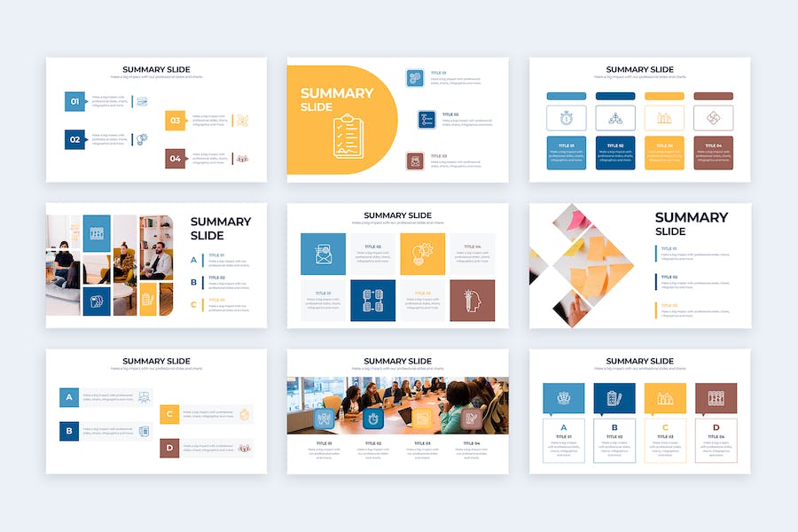 业务摘要信息图形展示Keynote模板 - 顶尖PPT