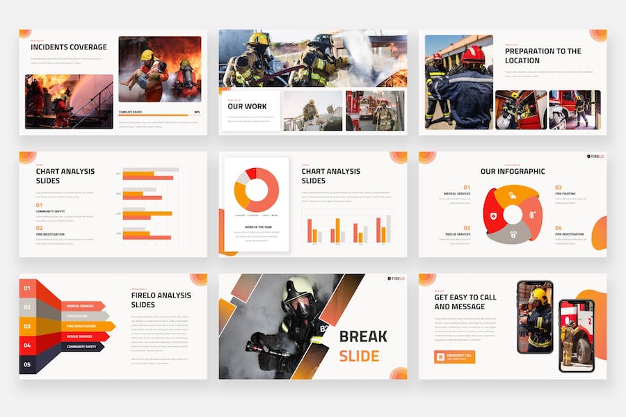 火灾消防局PPT模板 - 顶尖PPT