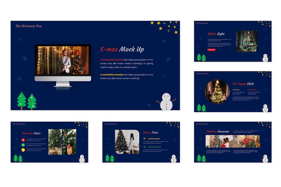 圣诞树主题设计展示PPT模板 Retry - 顶尖PPT