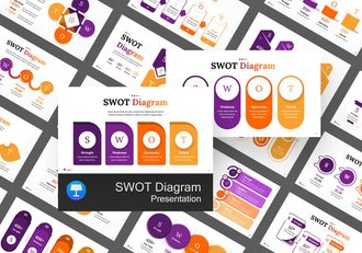 彩色多种类型SWOT分析图形keynote模板 - 顶尖PPT
