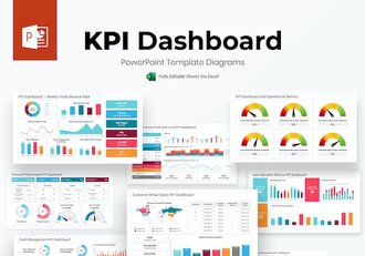 KPI数据仪表板图表可视化分析PPT模板 - 顶尖PPT