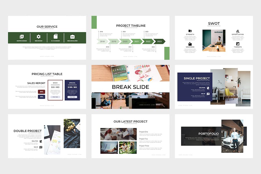 简约多用途项目报告团队展示PPT模板 - 顶尖PPT