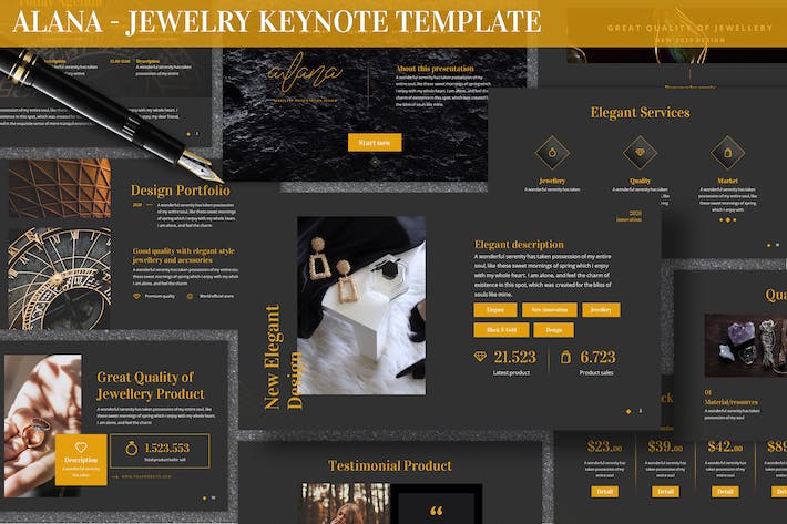 珠宝首饰品牌推广展示Keynote模板 - 顶尖PPT