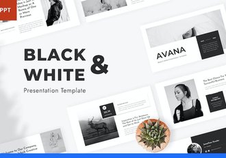 欧美极简黑白轻奢风通用PPT模板 - 顶尖PPT