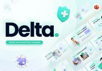 德尔塔冠状病毒流感防护治疗PPT模板 - 顶尖PPT