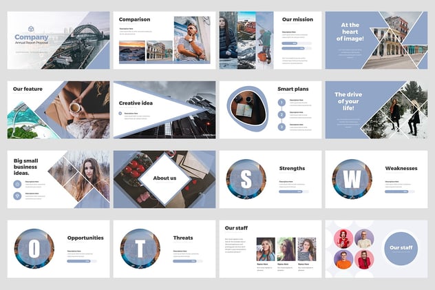 公司年度报告信息图表提案keynote模板 - 顶尖PPT