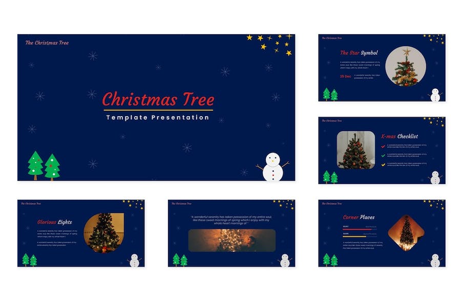 圣诞树主题设计展示PPT模板 Retry - 顶尖PPT