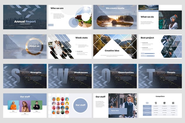 年度报告创意信息图形PPT动画模板 - 顶尖PPT