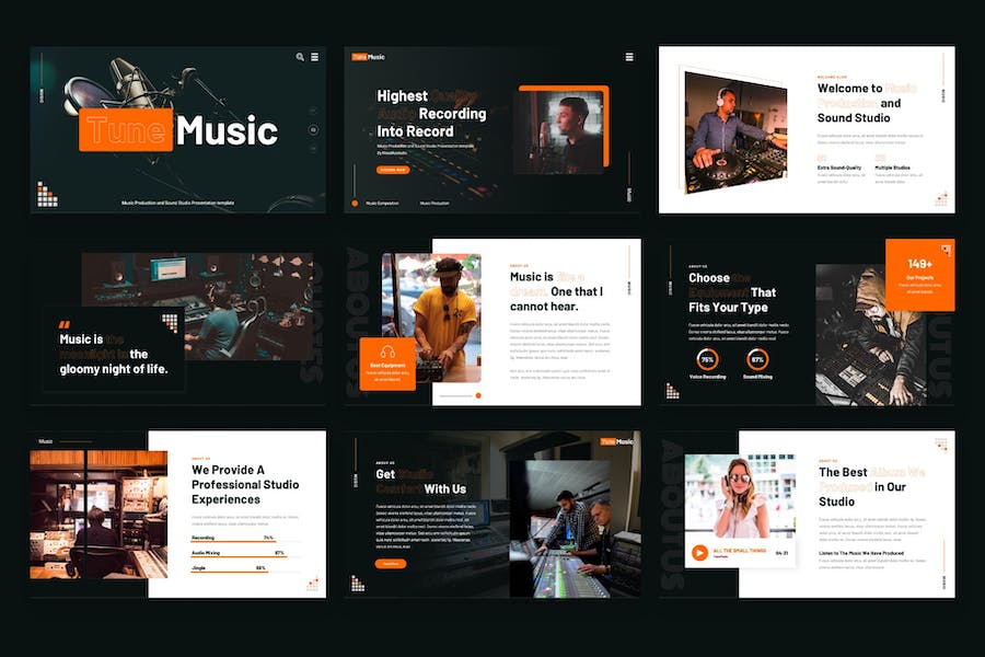 音乐制作教程项目汇报行业分享keynote模板 - 顶尖PPT