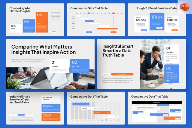 数据对比分析市场研究PPT模板 - 顶尖PPT
