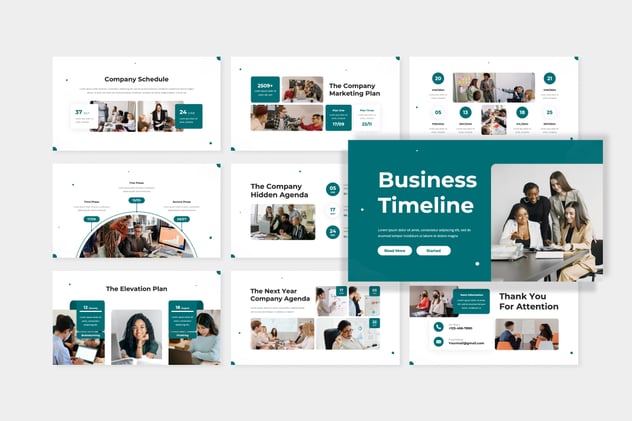 商业项目时间规划进度Keynote模板 - 顶尖PPT