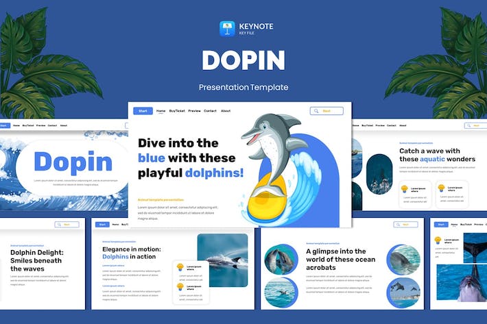 海洋动物科普知识讲述展示教育宣传Keynote模板 - 顶尖PPT