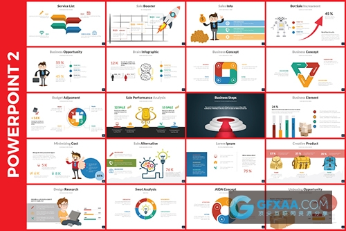 100页红色底商用PPT模版 - 顶尖PPT