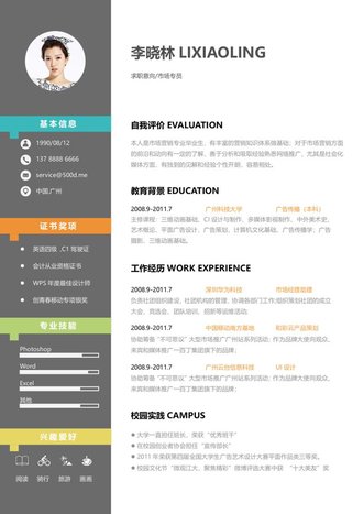 市场专员求职简历word模板 - 顶尖PPT