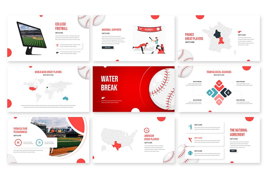 棒球比赛运动介绍PPT模板 - 顶尖PPT