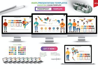 世界各国地图图形PPT模板 - 顶尖PPT