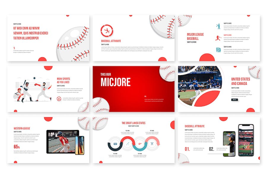 棒球比赛运动介绍PPT模板 - 顶尖PPT