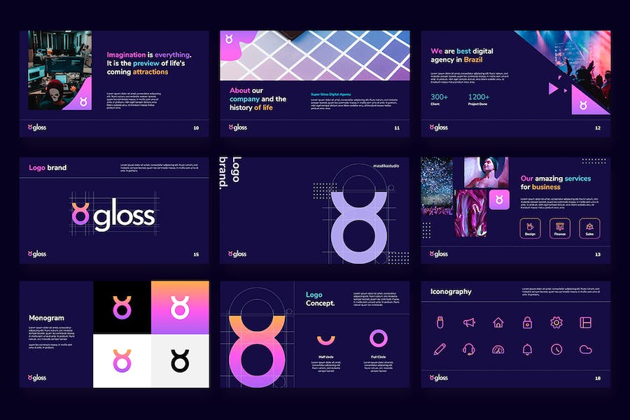 渐变配色LOGO项目提案keynote模板 - 顶尖PPT