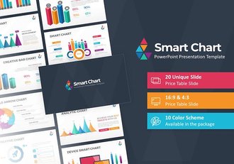 彩色智能数据图形图表PPT模板 - 顶尖PPT