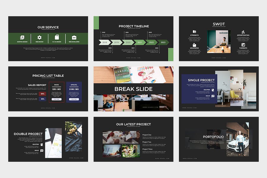 简约多用途项目报告团队展示PPT模板 - 顶尖PPT