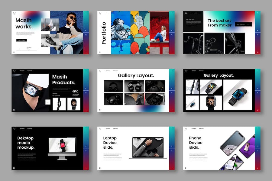 多彩图片拼贴商务宣传Keynote模板 - 顶尖PPT