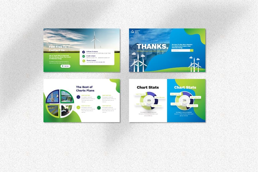 新能源风力发电能源回收利用keynote模板 - 顶尖PPT