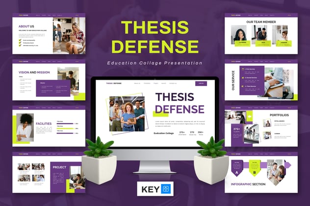 大学教育主题毕业论文答辩报告keynote模板 - 顶尖PPT