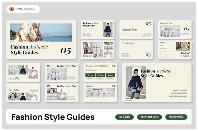 审美时尚指南PowerPoint模板 - 顶尖PPT