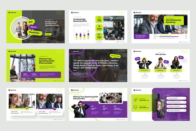 演讲研讨会主题内容分享PPT模板 - 顶尖PPT