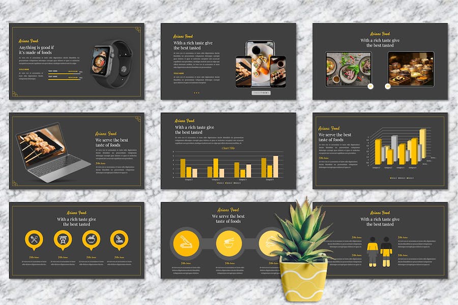 亚洲美食食品饮料推介宣传PPT模板 - 顶尖PPT