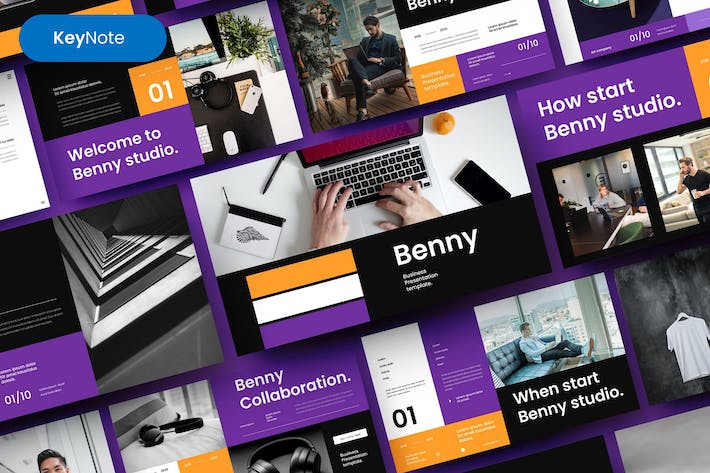 商务企业品牌营销推广Keynote模板 - 顶尖PPT