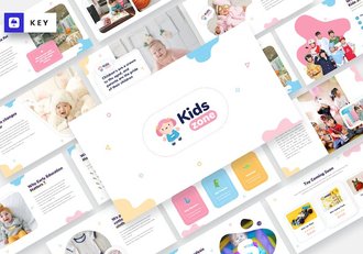儿童专区内容展示Keynote模板 - 顶尖PPT