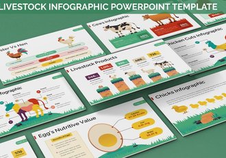 牲畜业信息图形Powerpoint模板 - 顶尖PPT