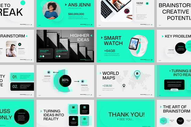 动画头脑风暴PPT模板 - 顶尖PPT