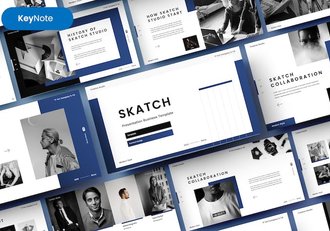 手绘创意商务企业介绍Keynote模板 - 顶尖PPT