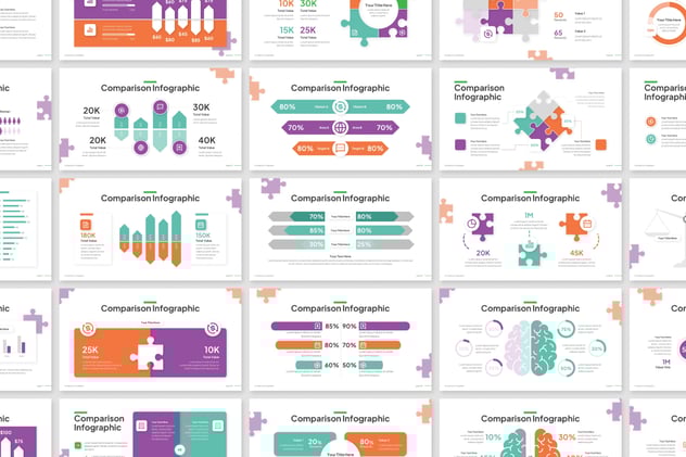 数据比较信息图形keynote模板 - 顶尖PPT