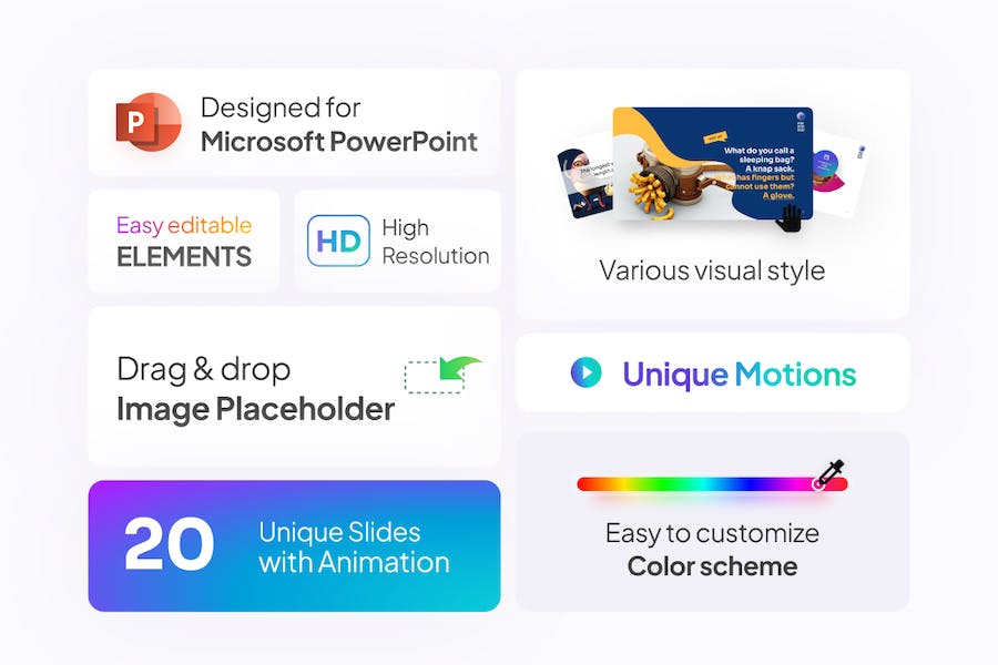 创意图文版式图片智能占位符PPT模板 - 顶尖PPT