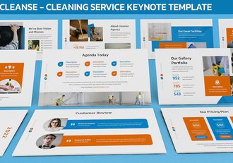 清洁服务家政keynote模板 - 顶尖PPT