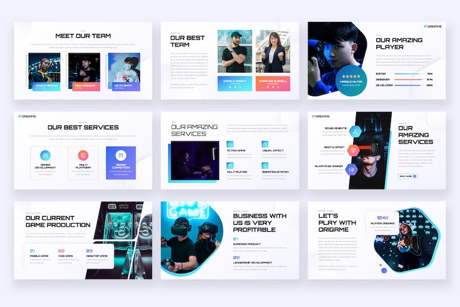 游戏演播室主题演讲keynote模板 - 顶尖PPT