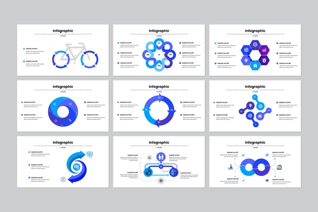商务蓝色信息图形keynote模板 - 顶尖PPT