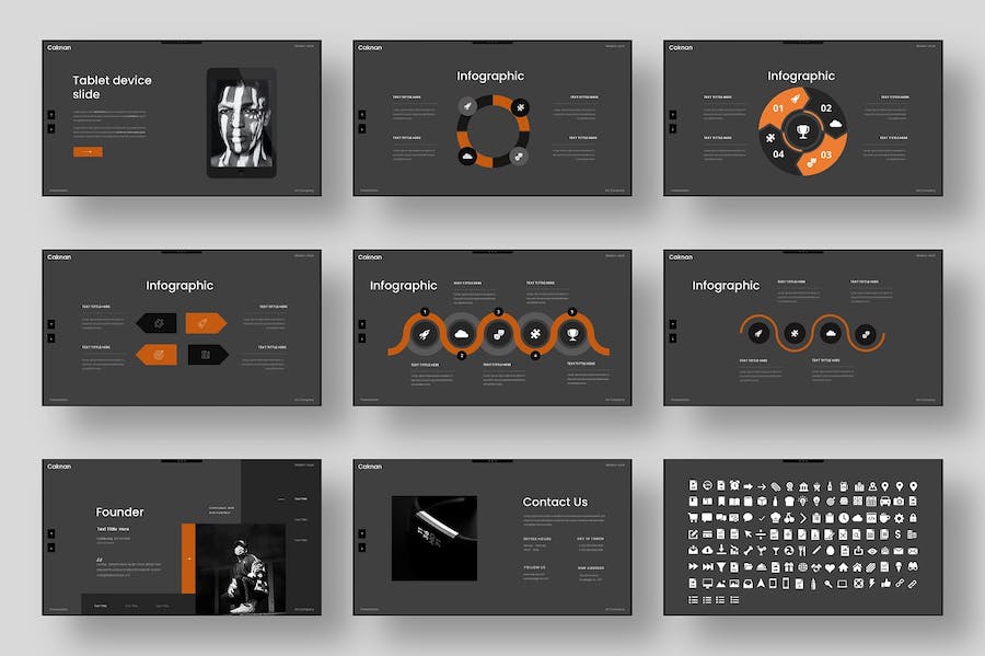 黑色欧美商务多用途PPT模板 - 顶尖PPT