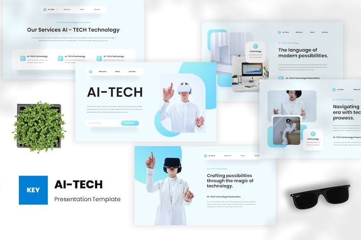 人工智能技术教学Keynote模板 - 顶尖PPT